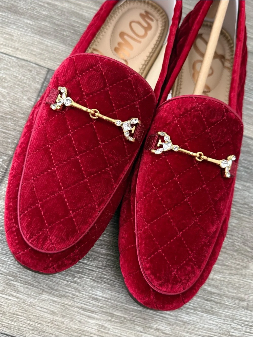 Sam Edelman Bright Scarlett Loraine Regal Velour Loafers Size 6.5 NIB